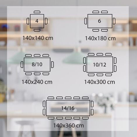 Tovaglia antimacchia 16 posti tavola 140x300