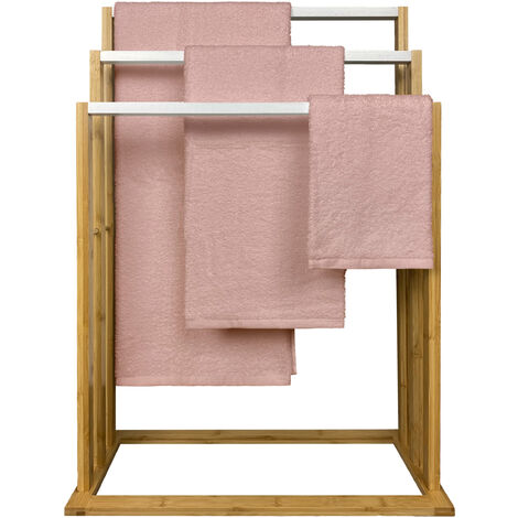Set 5 Pezzi Asciugamani Tinta Unita In Spugna 100% Cotone 1 Telo Doccia Grande 2 Salvietta Viso 2 Salviette Ospite Salviette Assorbenti Asciugatura Rapida Rosa (1/5)
