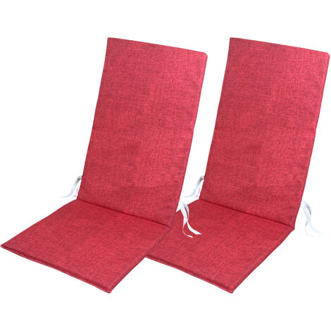 Cuscino Universale Imbottito Per Sedia Sdraio Relax Bordeaux - 4 Cuscini