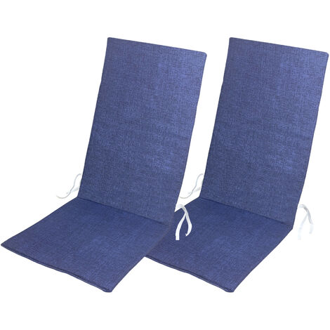 Cuscino Universale Imbottito Per Sedia Sdraio Relax Blu - 4 Cuscini