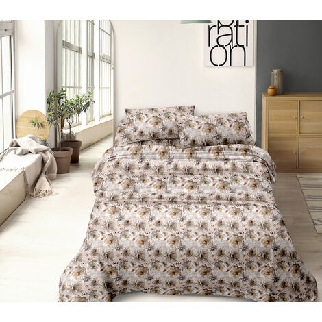 Completo Letto Lenzuola In Microfibra No Stiro Tinta Unita