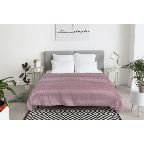 Copriletto 100 % Cotone Tinto In Filo Primaverile Estivo Prodotto Italiano Riga Rosso - Matrimoniale