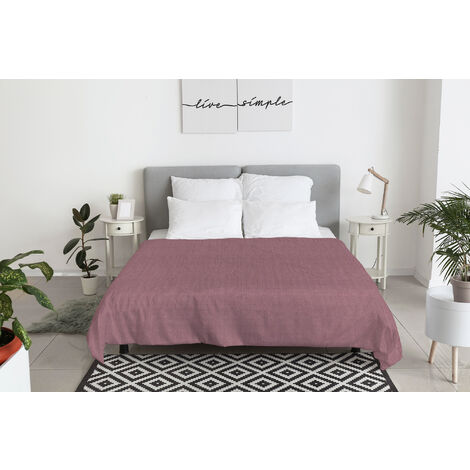 Copriletto 100 % Cotone Tinto In Filo Primaverile Estivo Prodotto Italiano Tinta Bordeaux - Piazza e mezza