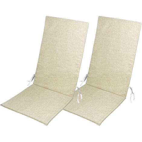 Cuscino Universale Imbottito Per Sedia Sdraio Relax Crema - 2 Cuscini