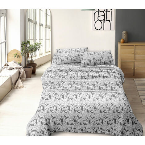 Completo Letto Lenzuola In Microfibra No Stiro Tinta Unita