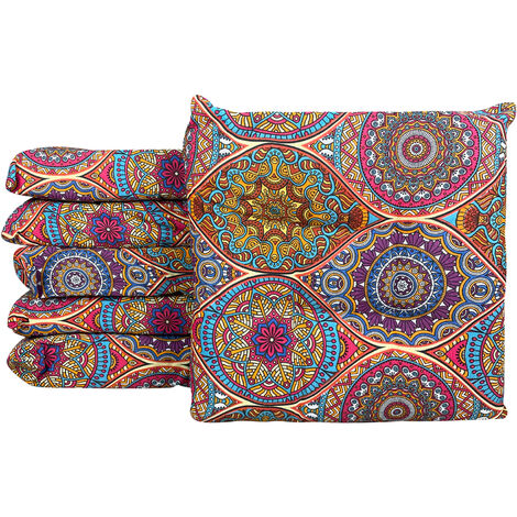 Set 4/6 Cuscini Geometrico Sedia con Lacci Prodotto Italiano 40 x 40 Daiki Naranja - 6 Pezzi