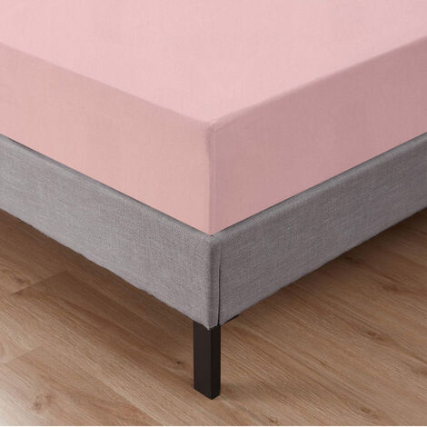 Lenzuolo Sotto Con Angoli Elastici 100% Puro Cotone Rosa - Singolo
