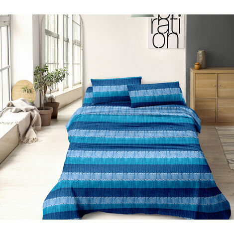 Completo Letto Lenzuola In Microfibra No Stiro Tinta Unita