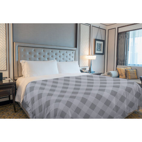 Copriletto estivo made in Italy 100% cotone piquet singolo matrimoniale piazza e mezza diverse fantasie Lovelycheck Grigio - 1 Piazza (1/3)
