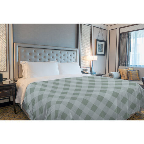 Copriletto estivo made in Italy 100% cotone piquet singolo matrimoniale piazza e mezza diverse fantasie Lovelycheck Verde - 2 Piazze