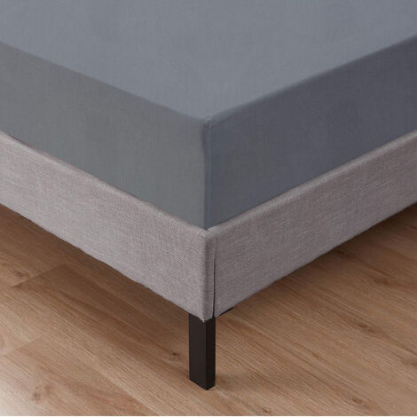 Lenzuolo Sotto Con Angoli Elastici 100% Puro Cotone Grigio - Singolo (1/5)