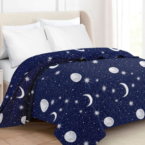 Trapuntino Stampato Copriletto Primavera Autunno Coperta Effetto Piuma Prodotto Italiano Moonlight - Matrimoniale