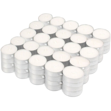 DECO EXPRESS Tealight - Candele Bianche 50/100 Pezzi - Lumini Non Profumate 4/8 Ore - Candela