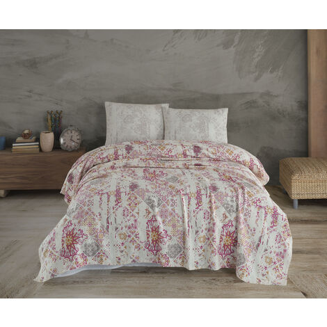 Copriletto Estivo Matrimoniale Primavera Estate 100% Cotone Piquet ScratchyPink - Matrimoniale