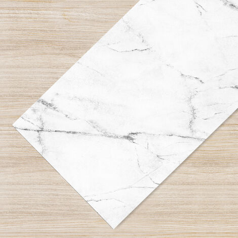 Tappeto da cucina antiscivolo, antimacchia passatoia multiuso lavabile in lavatrice linea marmo, cucina, corridoio, soggiorno 50x450 - Marmo White