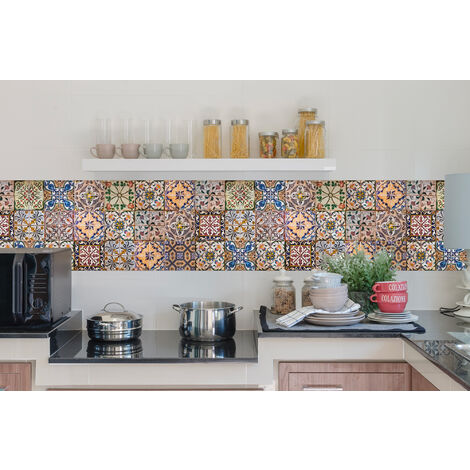 Paraschizzi Cucina Da Parete Pannello Adesivo Prodotto Italiano Con Inchiostro Atossico, Ignifugo e Resistente all'Acqua Paraschizzo ParaSpruzzo Per Arredamento  ParaschizziValencia - 50x450cm