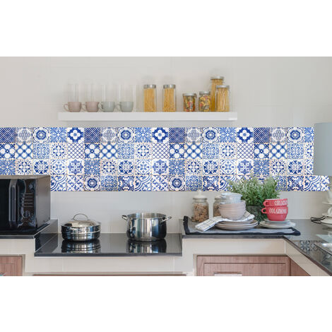 Paraschizzi Cucina Da Parete Pannello Adesivo Prodotto Italiano Con Inchiostro Atossico, Ignifugo e Resistente all'Acqua Paraschizzo ParaSpruzzo Per Arredamento ParaschizziSantorini - 50x200cm