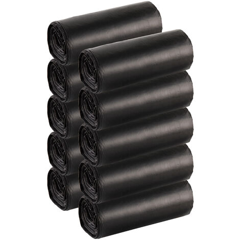 100 Sacchi Spazzatura SuperResistenti Con Maniglie Colore Nero Sacchetti Immondizia Condominiali Raccolta Differenziata Disponibili 30-60-110 Litri Antigoccia Antistrappo Impermeabili Nero - 68x80