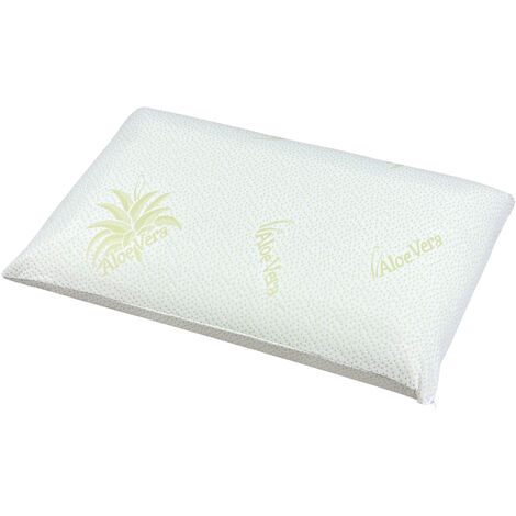 Guanciale Anatomico Aloe Vera Memo Cuscino Letto Saponetta Traspirante Memory Foam Anallergico Prodotto Italiano Bianco - 2 Cuscini