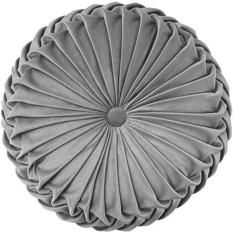Cuscino Rotondo Zucca Effetto Velluto Circolari Per Divano Decorativo Letto 35 Cm Grigio