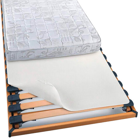 Coprirete In Feltro Anallergico Traspirante Con Lacci E Ganci Proteggi Doghe Lavabile Antiacaro Prodotto Italiano Bianco - 85x190cm