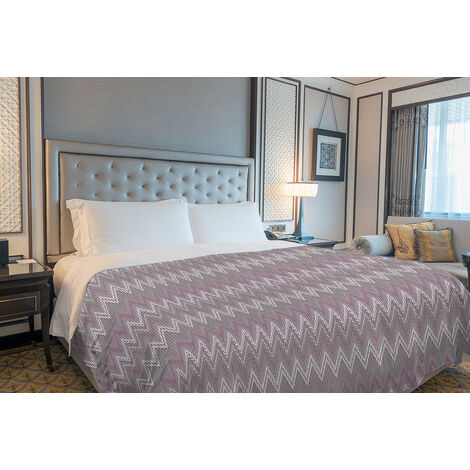 Copriletto estivo made in Italy 100% cotone piquet singolo matrimoniale piazza e mezza diverse fantasie Spinato rosa - 1 Piazza e mezza