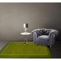 Tappeto Arredo Moderno Morbido in Ciniglia Ingresso Antiscivolo Prodotto Italiano Soggiorno Camera Salotto Disegni Piazzati Cotone Varie Misure Grande Roma Verde - 140x200Cm