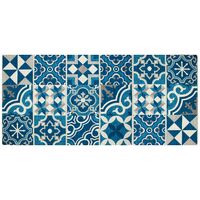 Tappeto Cucina In Ciniglia Arredo Moderno Passatoia Multiuso Ingresso Corridoio Antiscivolo Prodotto Italiano Disegni Piazzati Cotone Varie Misure Lavabile In Lavatrice Lavatrice Cementine Ottanio - 5