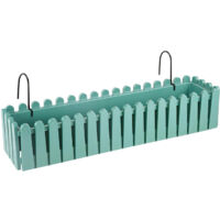Fioriera Rettangolare Con Sistema Di Drenaggio Conservazione Acqua Balconiera Con Supporti Da Ringhiera Appesa Inclusi Balcone Design Moderno Vaso Piante Fiori Verde - 75 cm 14Lt