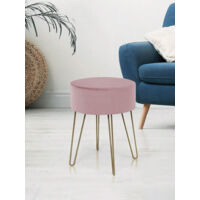 ACiyD Pouf Moderno Imbottito Rotondo in Velluto Trapuntato con Bottone, Pouf poggiapiedi Sgabello ottomano Panca Comoda per Soggiorno/Sala Host/Camera da Letto (Color : Blue) (Light Blue
