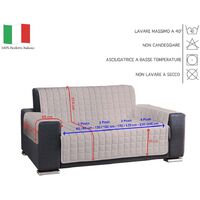Capslpad Copridivano In Ciniglia 2 Posti 180x260 Cm - Grigio, Reversibile, Con Nappe, Lavabile - Antigraffio Per Cani - 5