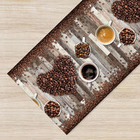 Tappeto passatoia fantasia made in Italy antiscivolo lavabile aderente 73 Coffe Break - 50x300cm