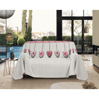 Telo Arredo Made in Italy in Cotone Grandfoulard Copritutto Copridivano Copriletto-Teli Sofà Arredatutto-Drappeggio-Arazzo-Copridivano Grand Foulard Letto Singolo - Cuori Rosso