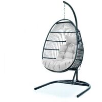 Sedia a Dondolo Poltrona Pensile Sospesa in Rattan Modello Klea 3 colori Bianco