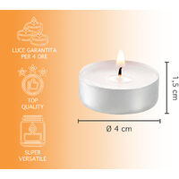 100 Candeline Tealight Bianche - Durata 4 Ore, Antigoccia E Senza Profumo - Foto 8
