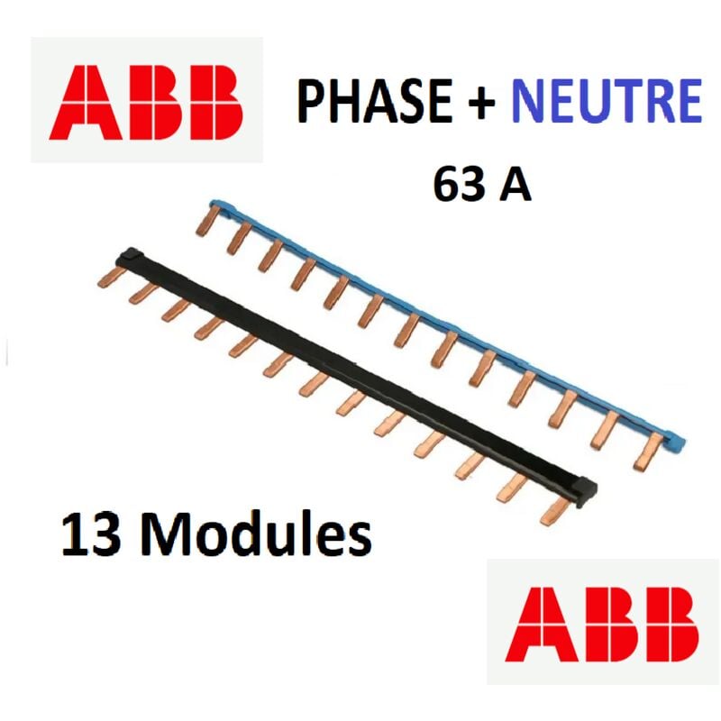 Hager KB163N - Peigne Tableau Electrique - Barre pontage 1 pole BLEU 13  modules
