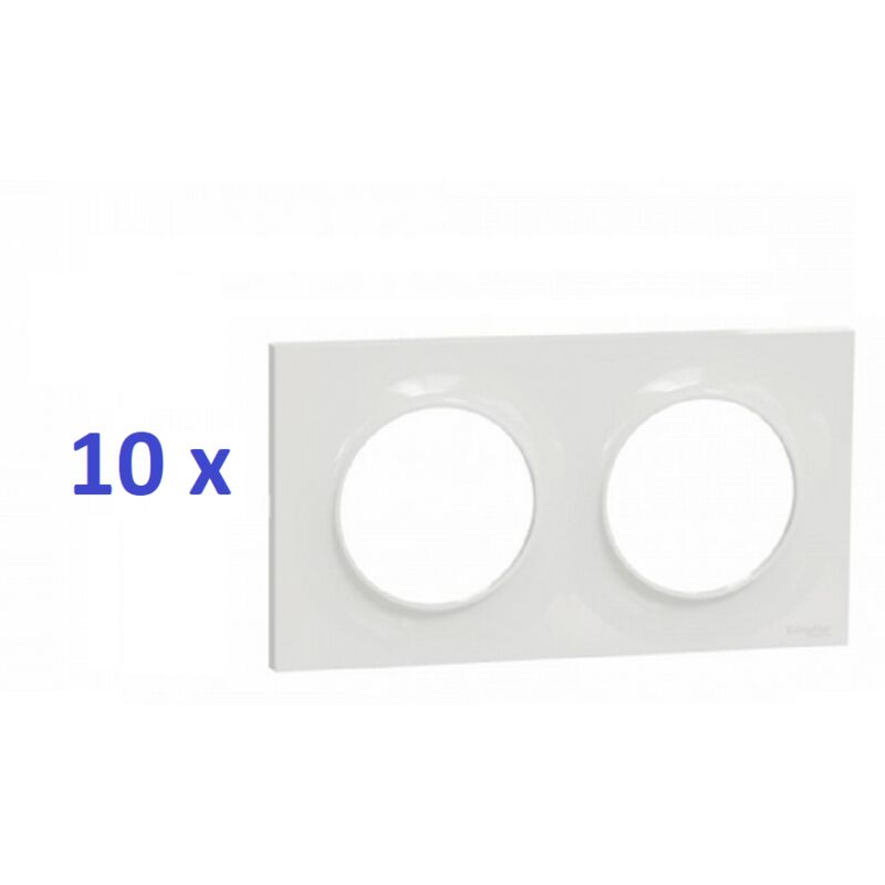 10 Plaques Odace Styl blanc   double S520704  Schneider