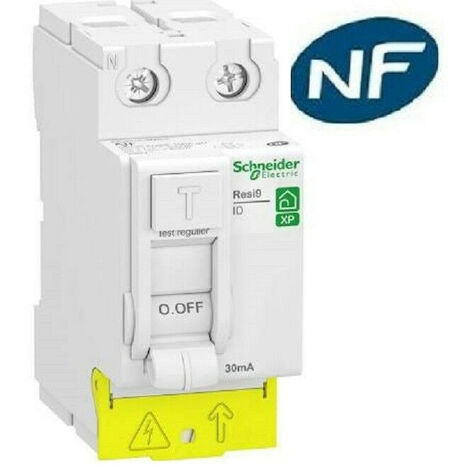 Interrupteur différentiel Resi9 2P 63A 30ma -  AC - Schneider R9PRC263 - R
