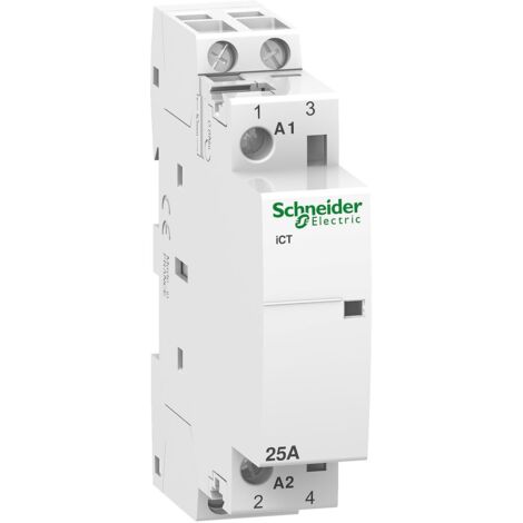 Schneider Electric – Contacteur modulaire 25A 2NO 230V AC – Pour contrôle de petits moteurs et éclairage – A9C20732 - ICT 2 NA