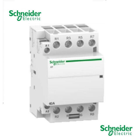 Schneider Electric – Contacteur modulaire 40 A A9C20847 – Tétrapolaire 230-250V AC – Indicateur d'état optique – Installation sur rail DIN - 230-240VCA