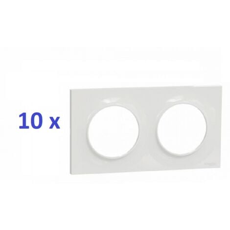 10 Plaques Odace Styl blanc   double S520704  Schneider