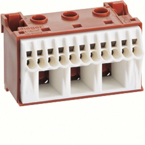 Bornier de Phase sans vis 11x4 mm² + 3x25 mm² Hager KN14P