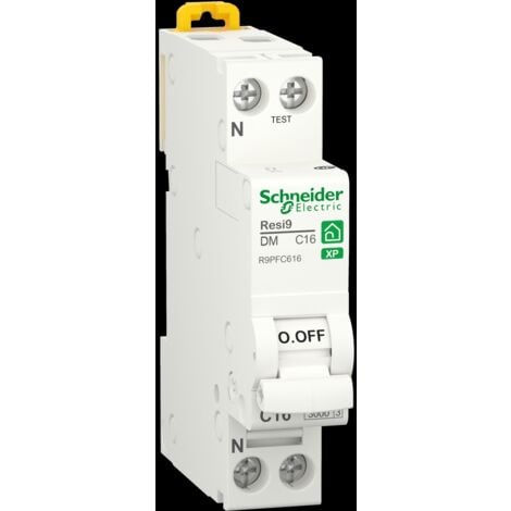 Disjoncteur 1p + n 16A - courbe C - peignable  Schneider  R9PFC616