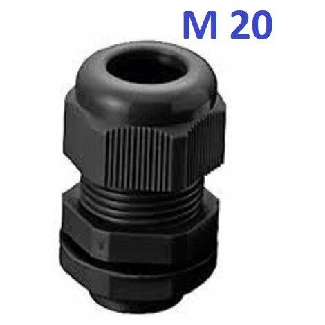 Presse étoupe NOIR M12 - M16 - M20 - M25 - Lot de 5 ou 10 ou 20 ou 50 pièces Lot de 50 pièces - Presse Etoupe M20