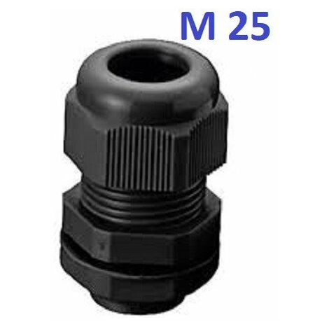 Presse étoupe NOIR M12 - M16 - M20 - M25  -   Lot de 5 ou 10 ou 20 ou 50 pièces  Quantités: Lot de 50 pièces - Presse Etoupe: Presse Etoupe M25