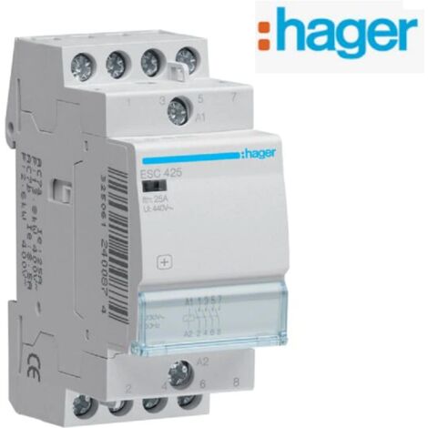 Hager - Contacteur à commande manuelle 25A 4F 230V - Réf : ERC425