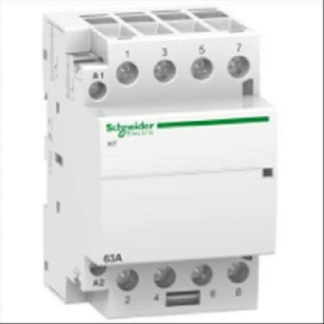 Schneider Electric – Contacteur modulaire 4NO 63A 230-240V – Pour contrôle de moteurs et éclairage – Montage sur rail DIN – A9C20864