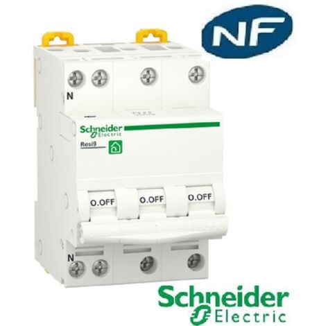 Disjoncteur 3P + N 20A - courbe C - peignable resi9 xp Schneider  R9PFC720