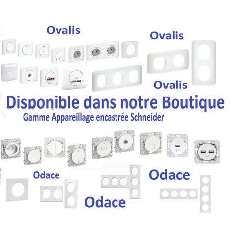 Lot de 10 Interrupteurs va et vient 10A Odace blanc  Schneider S520204
