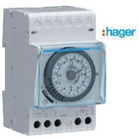 Interrupteur horaire électromécanique 1 voie sur 24 heures avec réserve Hager EH111